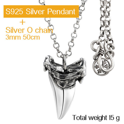 Shark Teeth Necklace - Sterling Silver - Premium Necklace from APEX USA - Just $69! Shop now at APEX USA